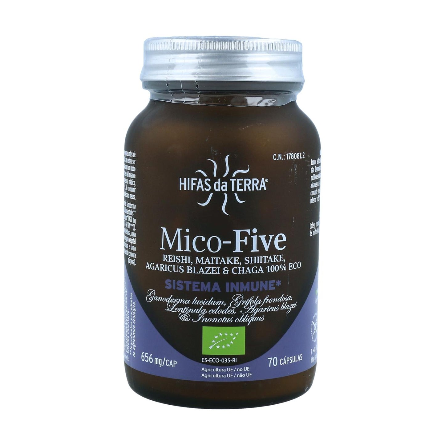 Mico five BIO +Chaga Hifas da Terra Nueva form. 70 cápsulas