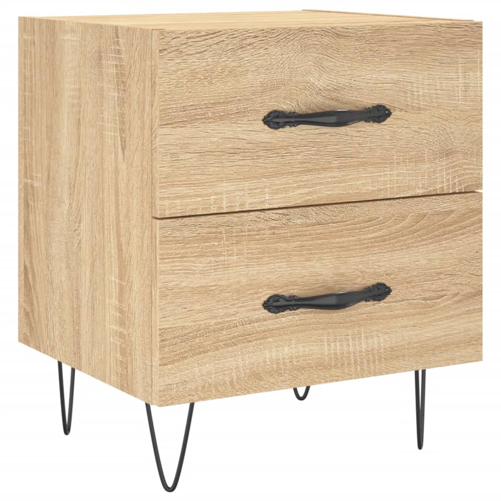Mesita Noche 2 Uds Madera Ingeniería Roble Sonoma 40x35x47,5 Cm_3