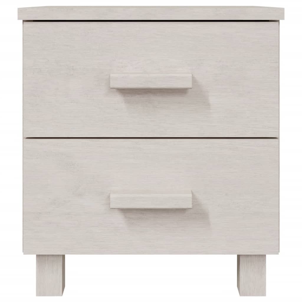 Mesitas De Noche 2 Uds Hamar Pino Macizo Blanco 40x35x44,5 Cm_2