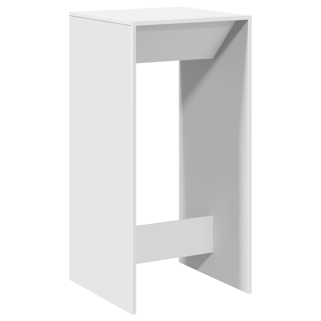 Mesa Alta De Bar Madera De Ingeniería Blanca 51x50x103,5 Cm_0