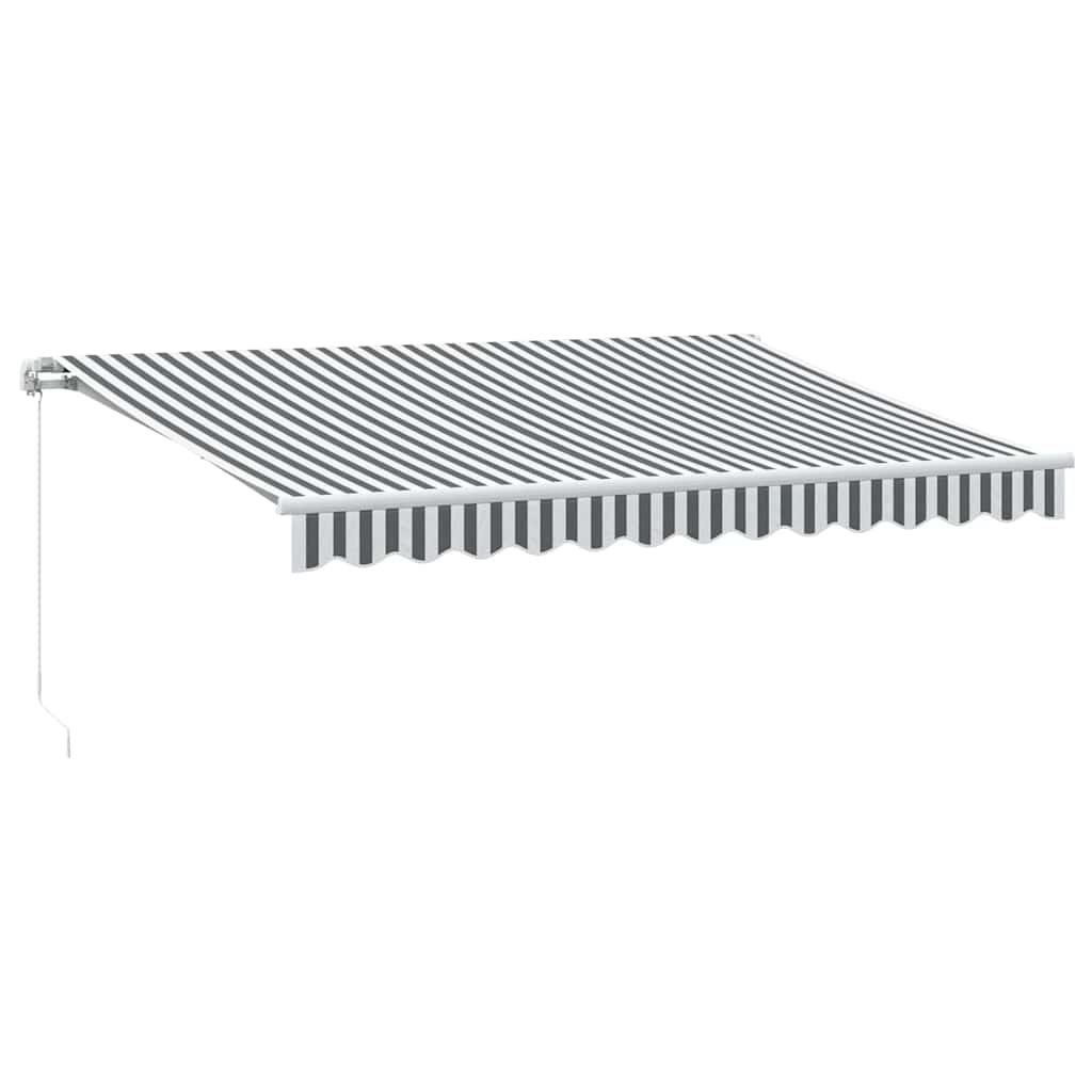 Toldo Retráctil Manual Gris Antracita Y Blanco 350x250 Cm_0