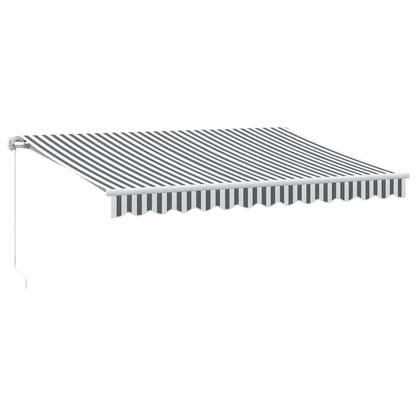 Toldo Retráctil Manual Gris Antracita Y Blanco 350x250 Cm_0