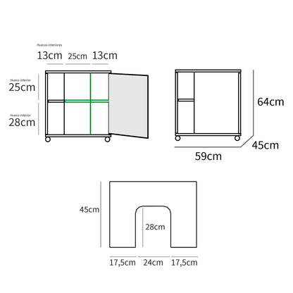 Mueble Baño Bajo Lavabo Pie Armario Auxiliar Para Lavabos Con /sin Pedestal 64x59x45 Almacenaje, Briebe, Esencia, Blanco