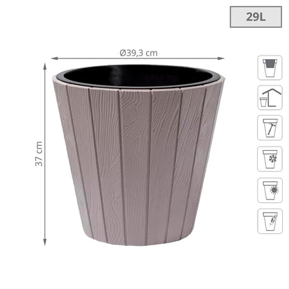 Maceta Woode 29l., Dimensiones (mm) 393x393x370, Color Mocca_1