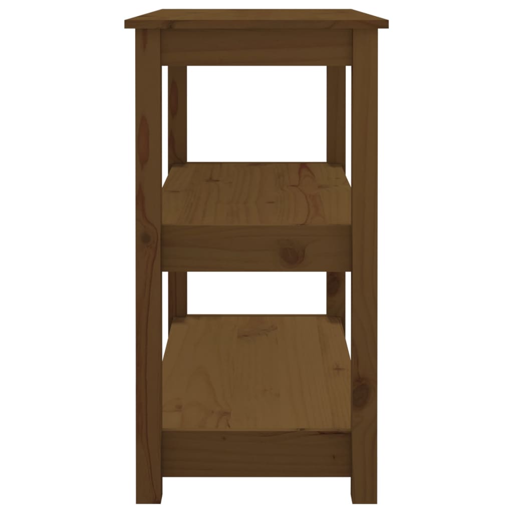 Mesa Consola De Madera Maciza De Pino Marrón Miel 80x40x74 Cm_4