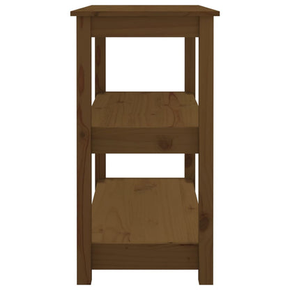 Mesa Consola De Madera Maciza De Pino Marrón Miel 80x40x74 Cm_4