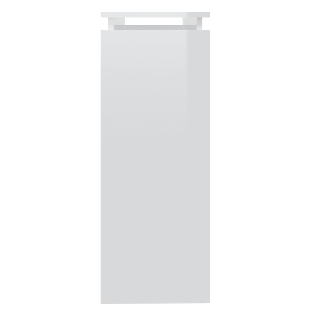Mesa Consola Madera Contrachapada Blanco Brillante 102x30x80 Cm_3