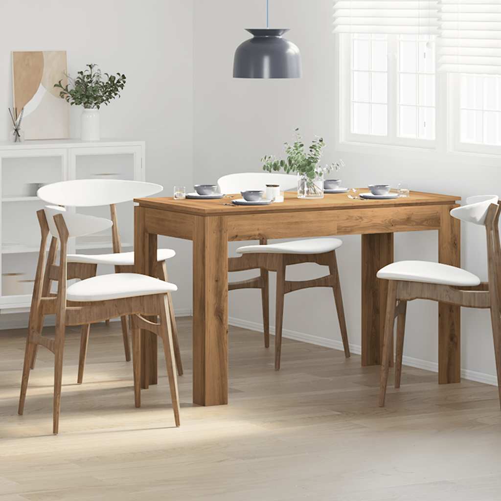Mesa De Comedor Roble Artesano 120x60x76cm Madera Reconstituida_1