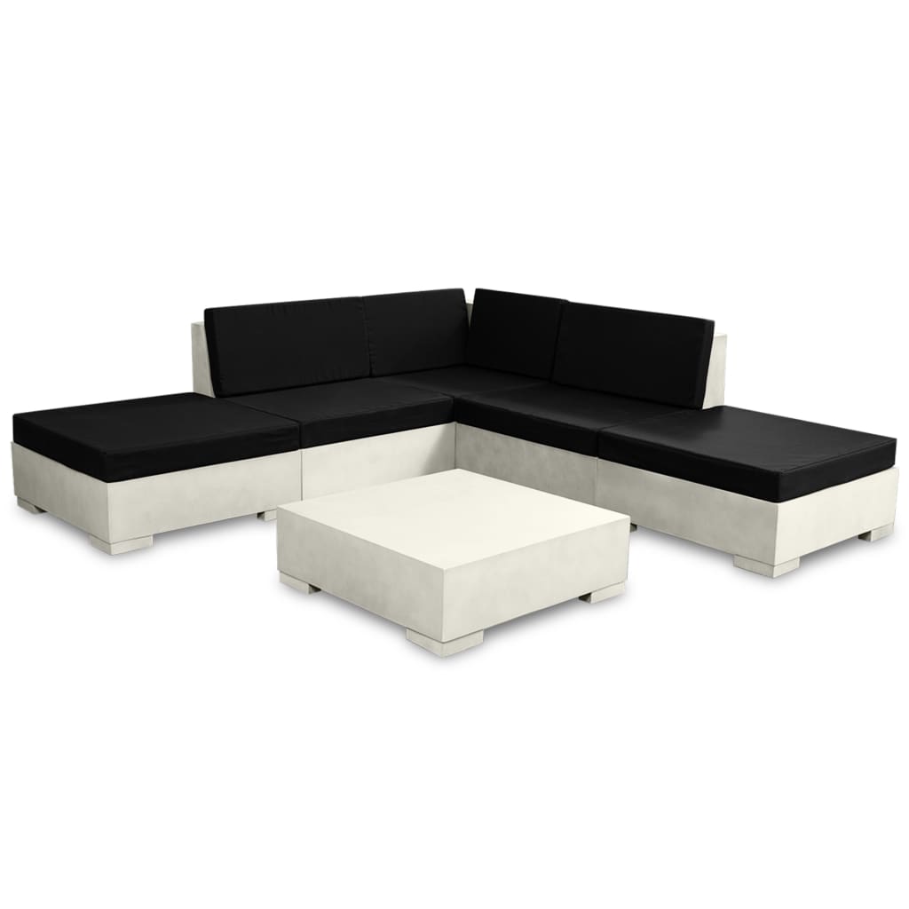 Vidaxl Set De Muebles De Jardín 6 Piezas Y Cojines Hormigón Gris_0