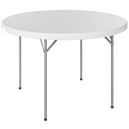 Outsunny Mesa Plegable Camping Portátil Ligera 120x120x74 Cm Blanco_0