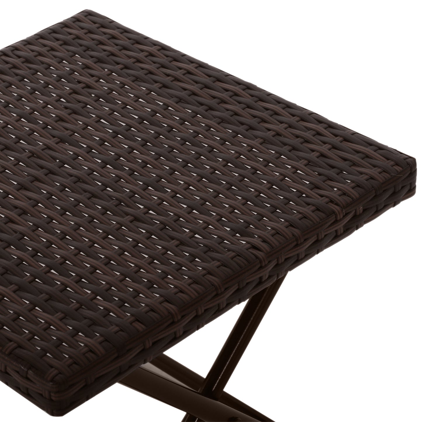 Outsunny Mesa Plegable Para Jardín Terraza Patio Ratán Y Acero Con Patas_4