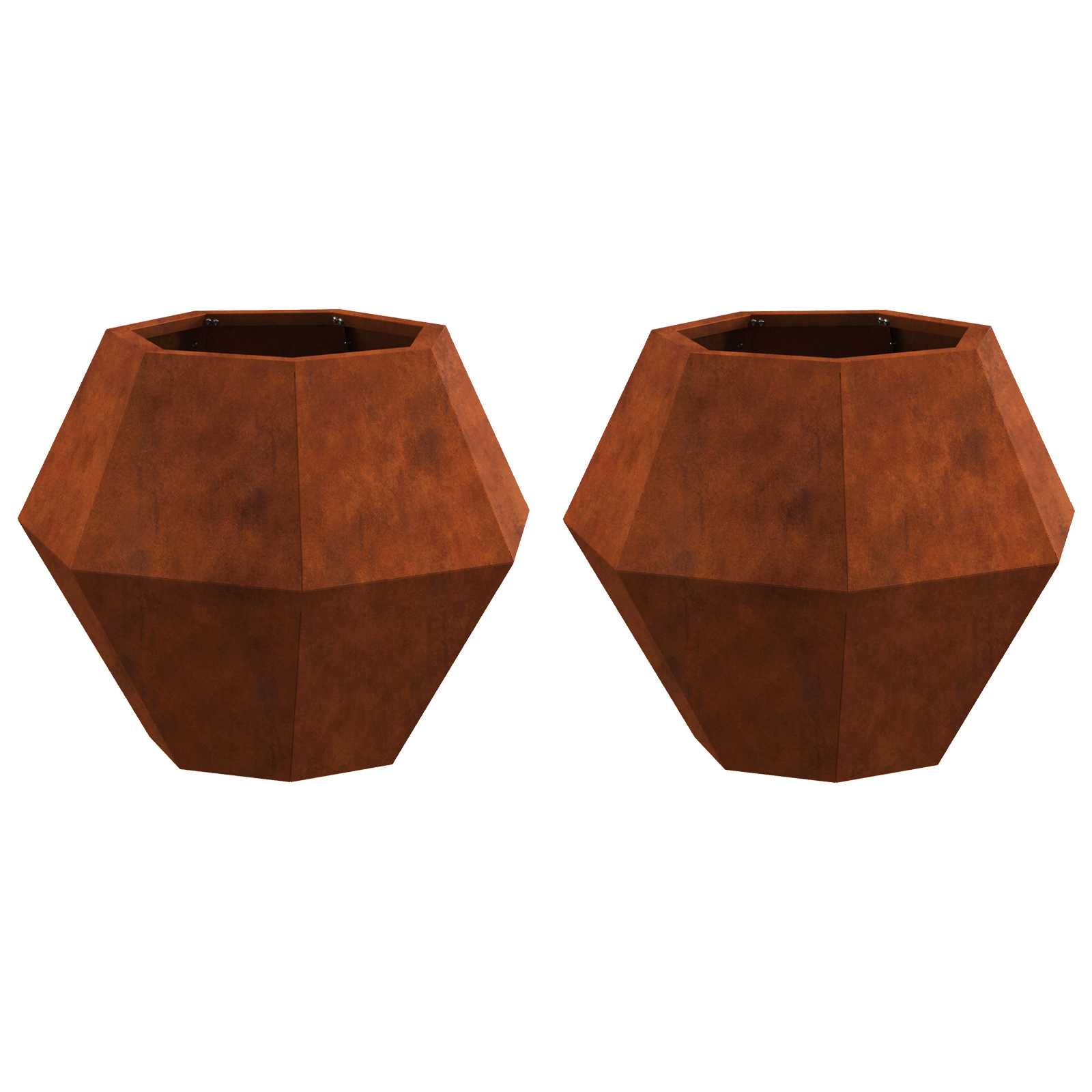 Jardinera 2 Pcs Oxidado 50 X 50 X 40 Cm Acero Autopatinable_0