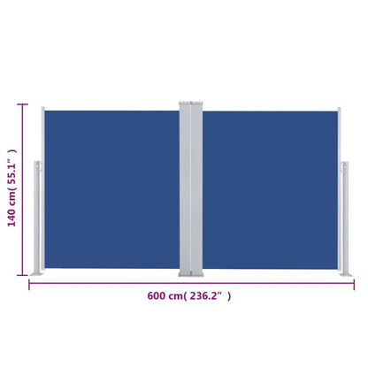 Vidaxl Toldo Lateral Retráctil Azul 140x600 Cm_2
