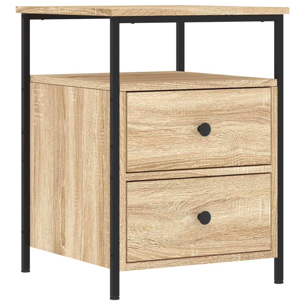 Mesita De Noche Madera De Ingeniería Roble Sonoma 44x45x60 Cm_0