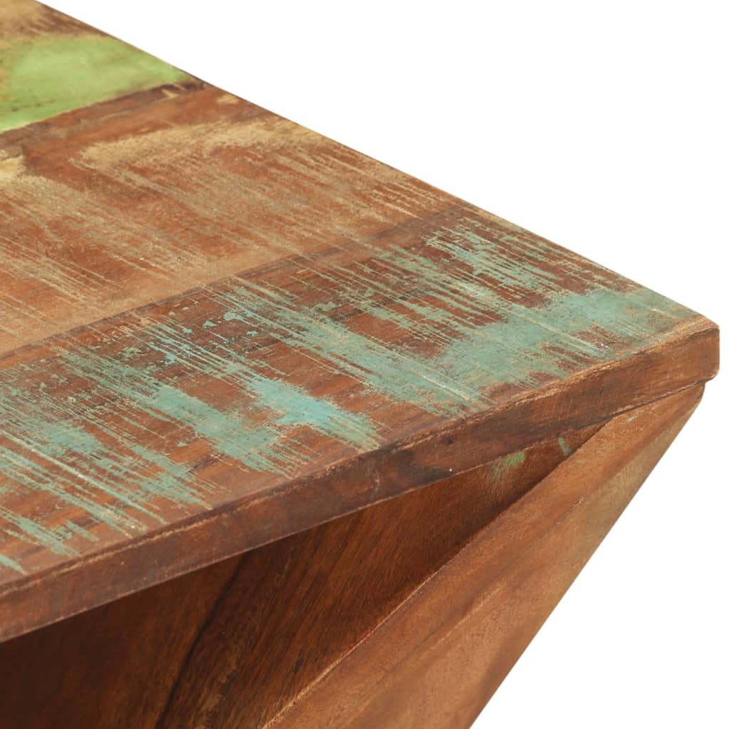 Mesa Auxiliar Madera Maciza Reciclada 35x35x55 Cm_3