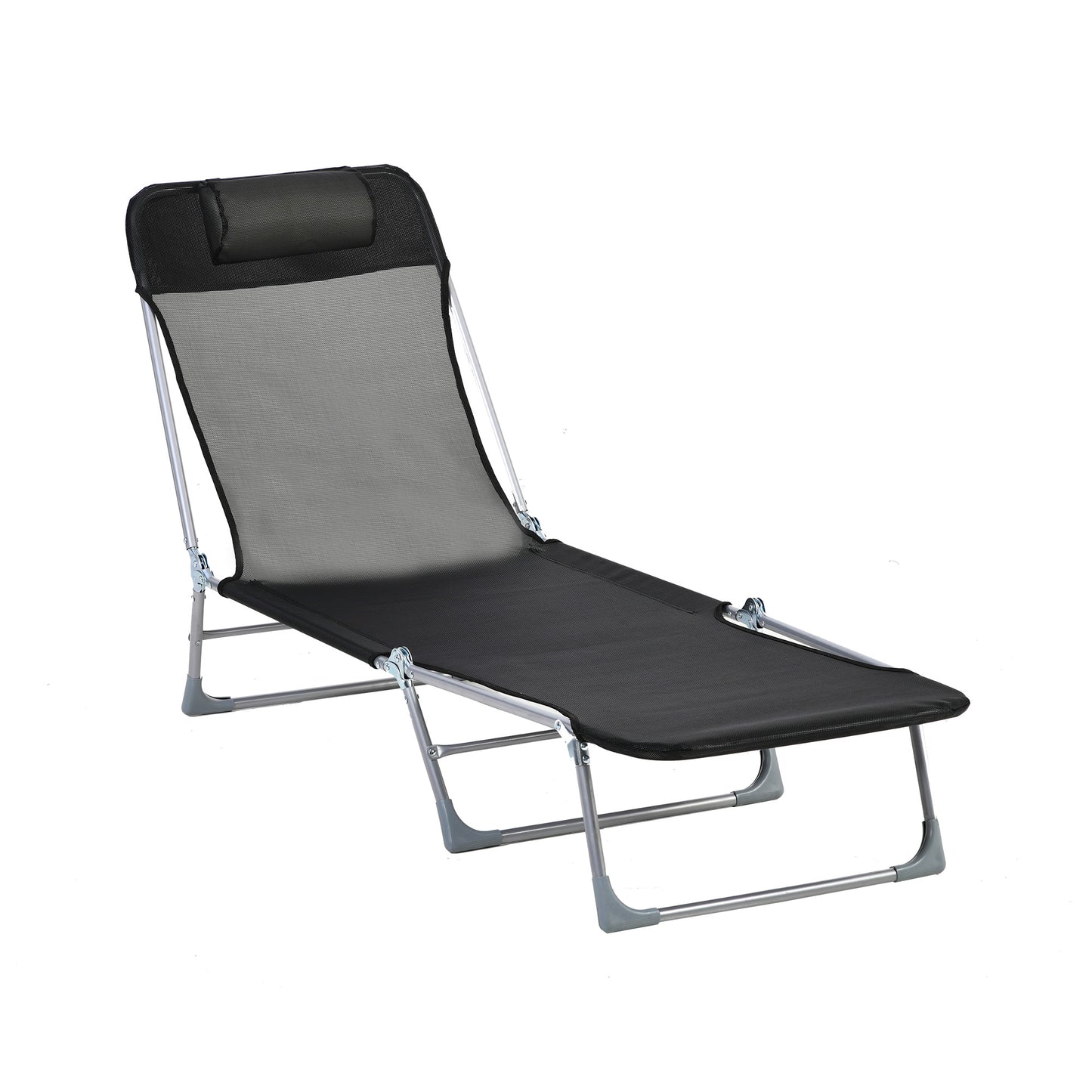 Outsunny Tumbona Plegable Y Reclinable Con Reposacabezas Y Respaldo Ajustable_0