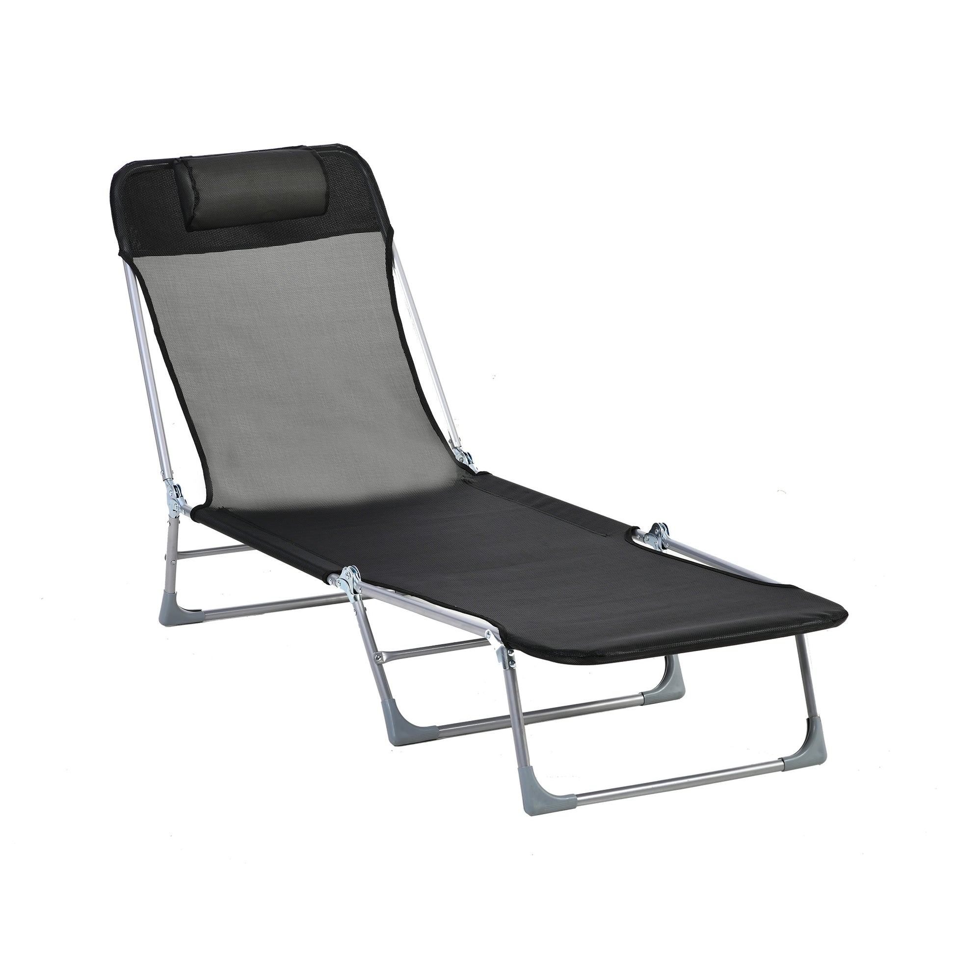 Outsunny Tumbona Plegable Y Reclinable Con Reposacabezas Y Respaldo Ajustable_0