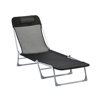 Outsunny Tumbona Plegable Y Reclinable Con Reposacabezas Y Respaldo Ajustable_0