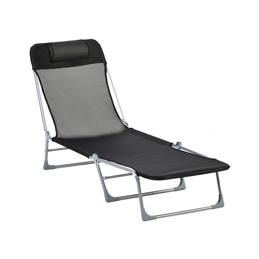 Outsunny Tumbona Plegable Y Reclinable Con Reposacabezas Y Respaldo Ajustable_0