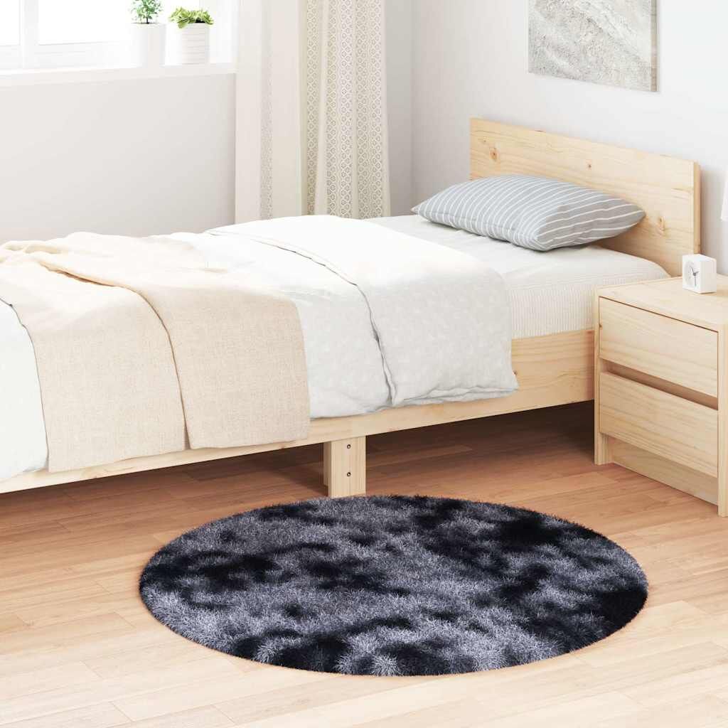 Vidaxl Alfombra De Pelo Largo Navarra Gris Oscuro 100x100 Cm Poliéster_1