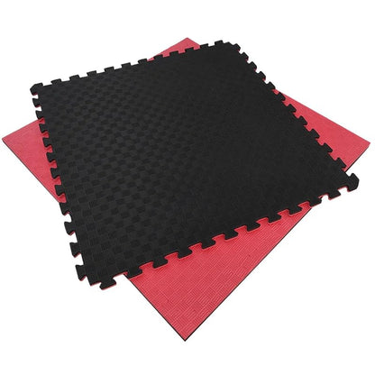 Artatami® Tatami Puzzle 1x1x40 mm Rojo - Negro Pack Ahorro【12 Unidades】 Alta Densidad EVA – Judo, BJJ, MMA y Lucha_0