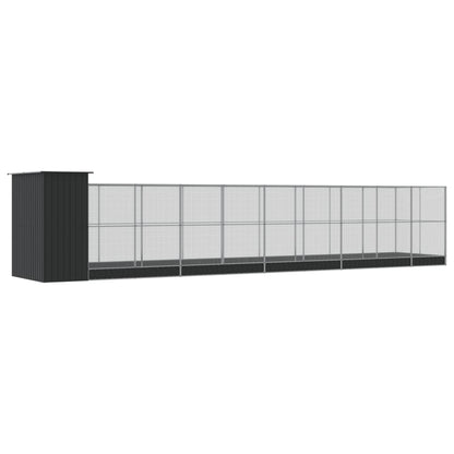 Vidaxl Pajarera Con Extensión Acero Plateado 1037x203x216 Cm_4