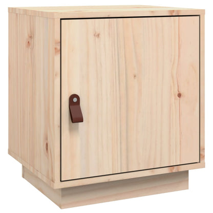 Mesita De Noche Madera Maciza De Pino 40x34x45 Cm_0