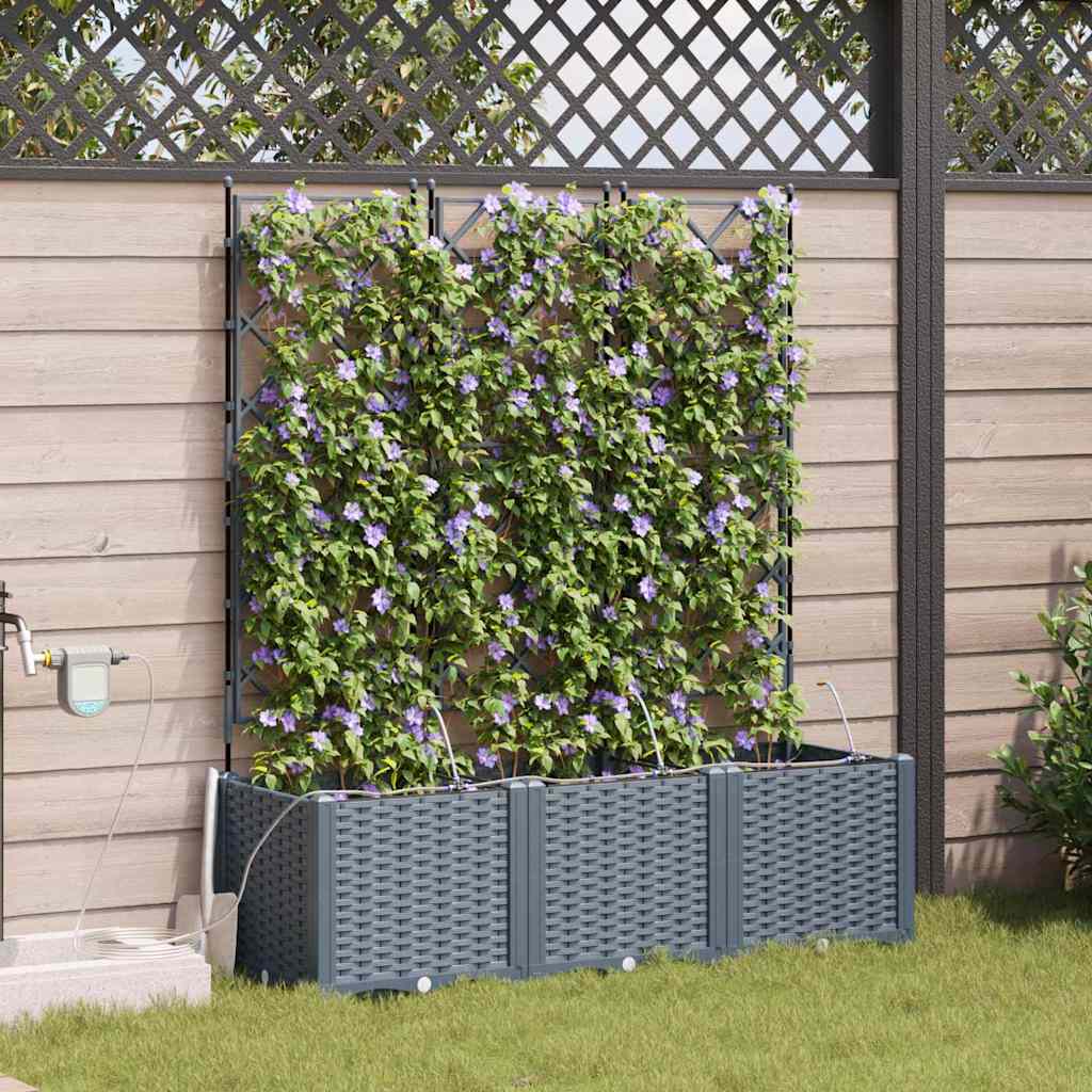 Macetero De Jardín 3 Uds. Gris Claro 120 X 40 X 142 Cm Pp_2