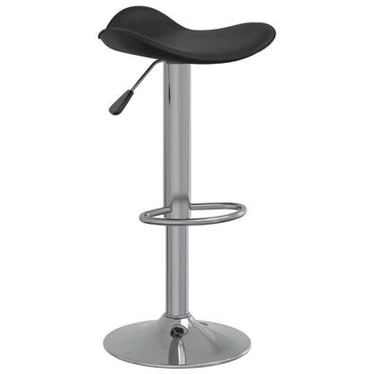 Taburete De Cocina 2 Uds Acero Cromado Cuero Artificial Negro_1