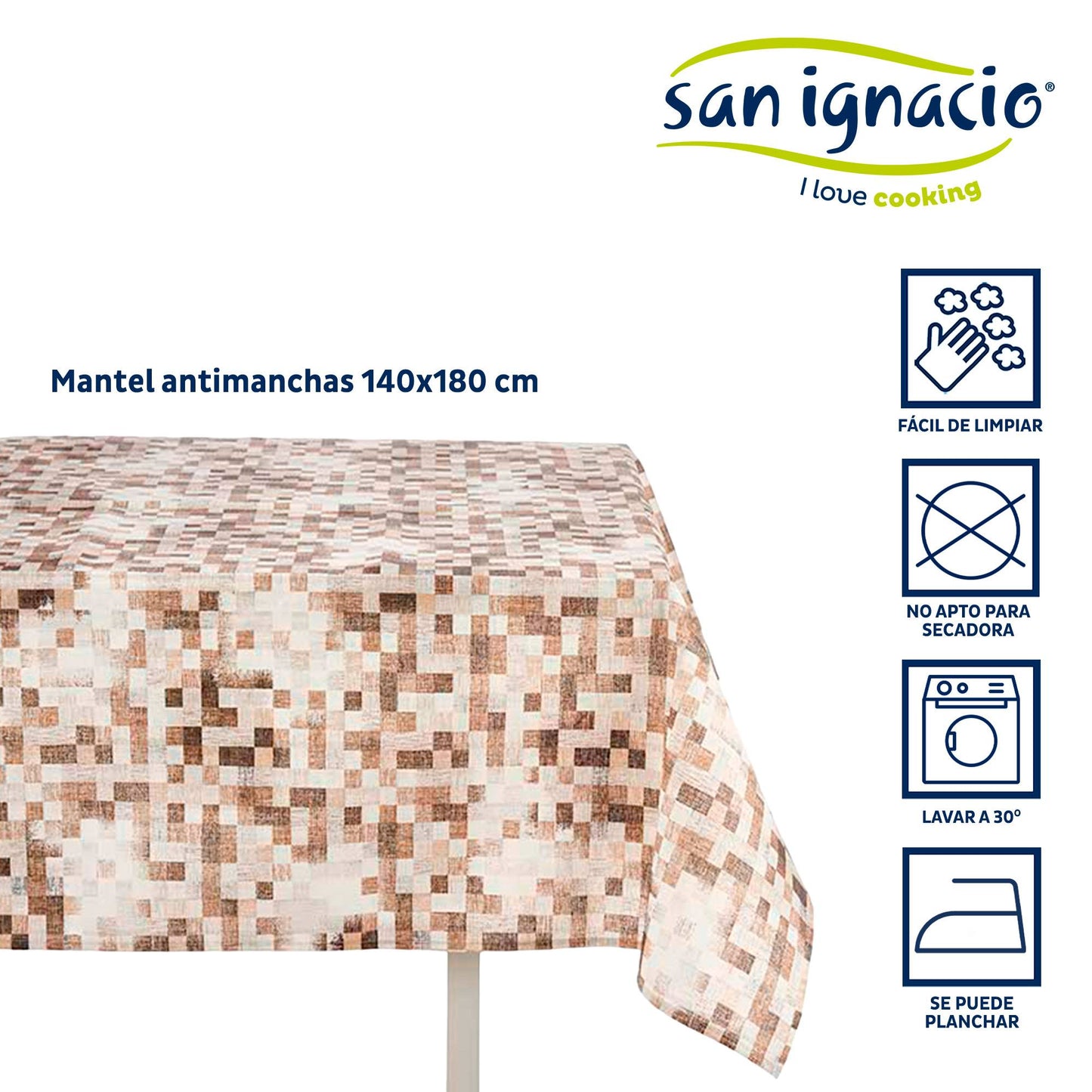 Mantel Loneta Antimanchas 140x180cm Cuad Colección Kinvara_1