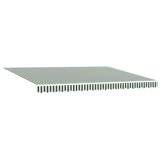 Toldo Retráctil Verde Y Blanco 450 X 350 Cm Tela Y Aluminio_0