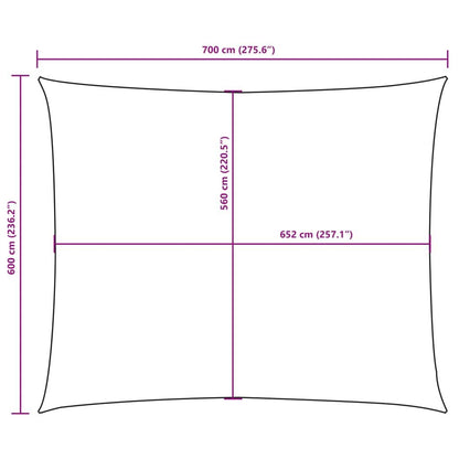 Vidaxl Toldo De Vela Rectangular Tela Oxford Gris Antracita 6x7 M_2
