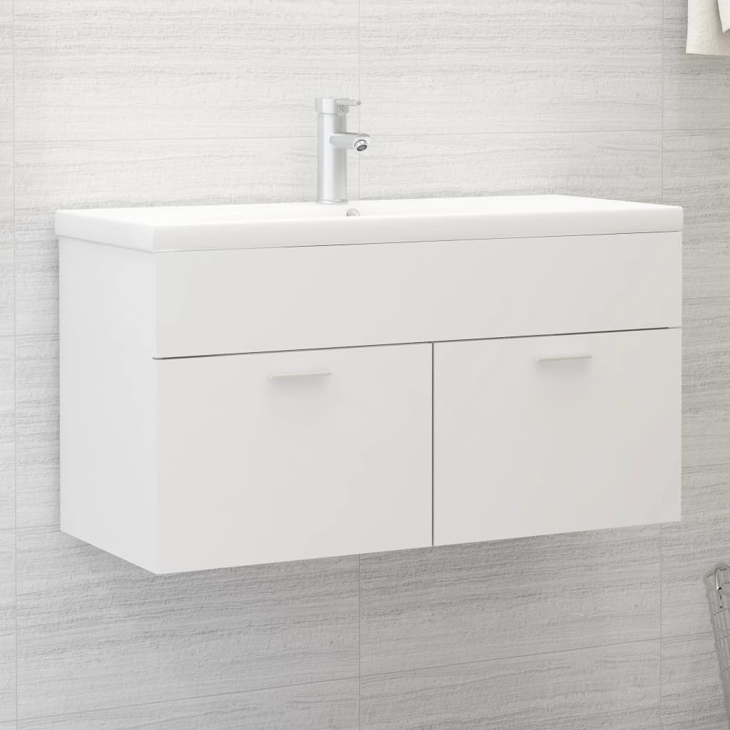 Mueble Con Lavabo Madera De Ingeniería Blanco_0