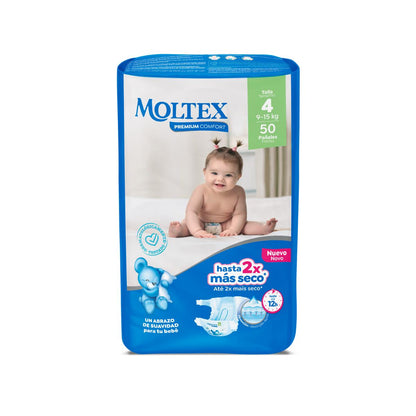 Pañales Moltex Premium Comfort T4 (9-15 kg) 50 Uds