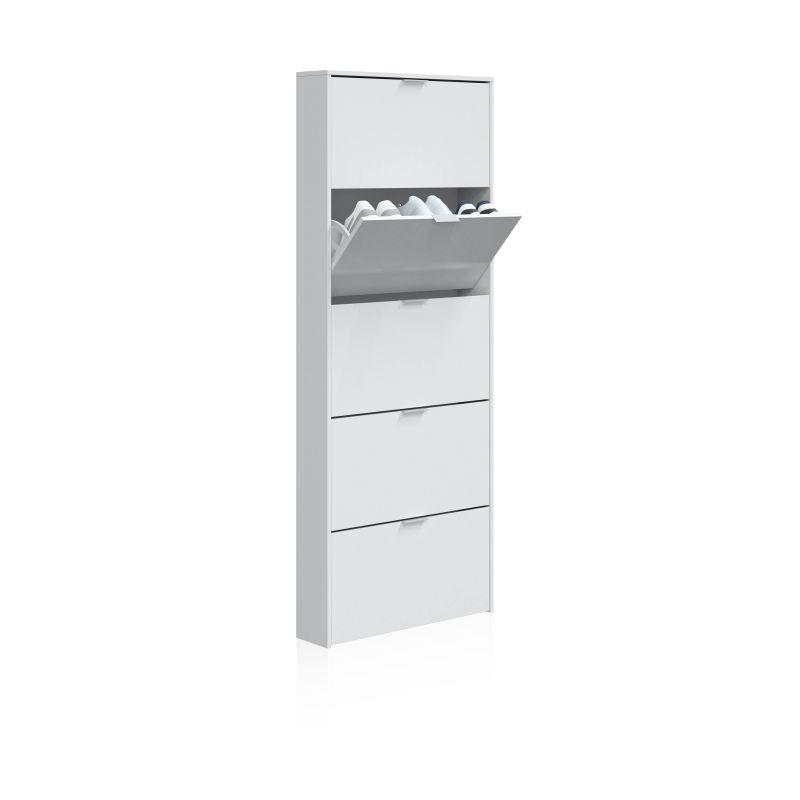Zapatero Nia 5 Puertas Melamina, Blanco, 70 X 180 X 17_0