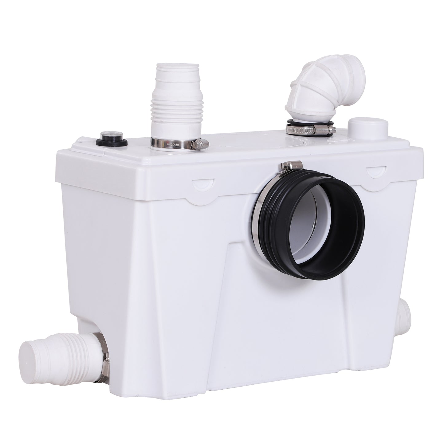 Homcom Bomba Triturador Sanitario De 500w 4 Entradas Para Baño 40x18,5x28 Cm_0