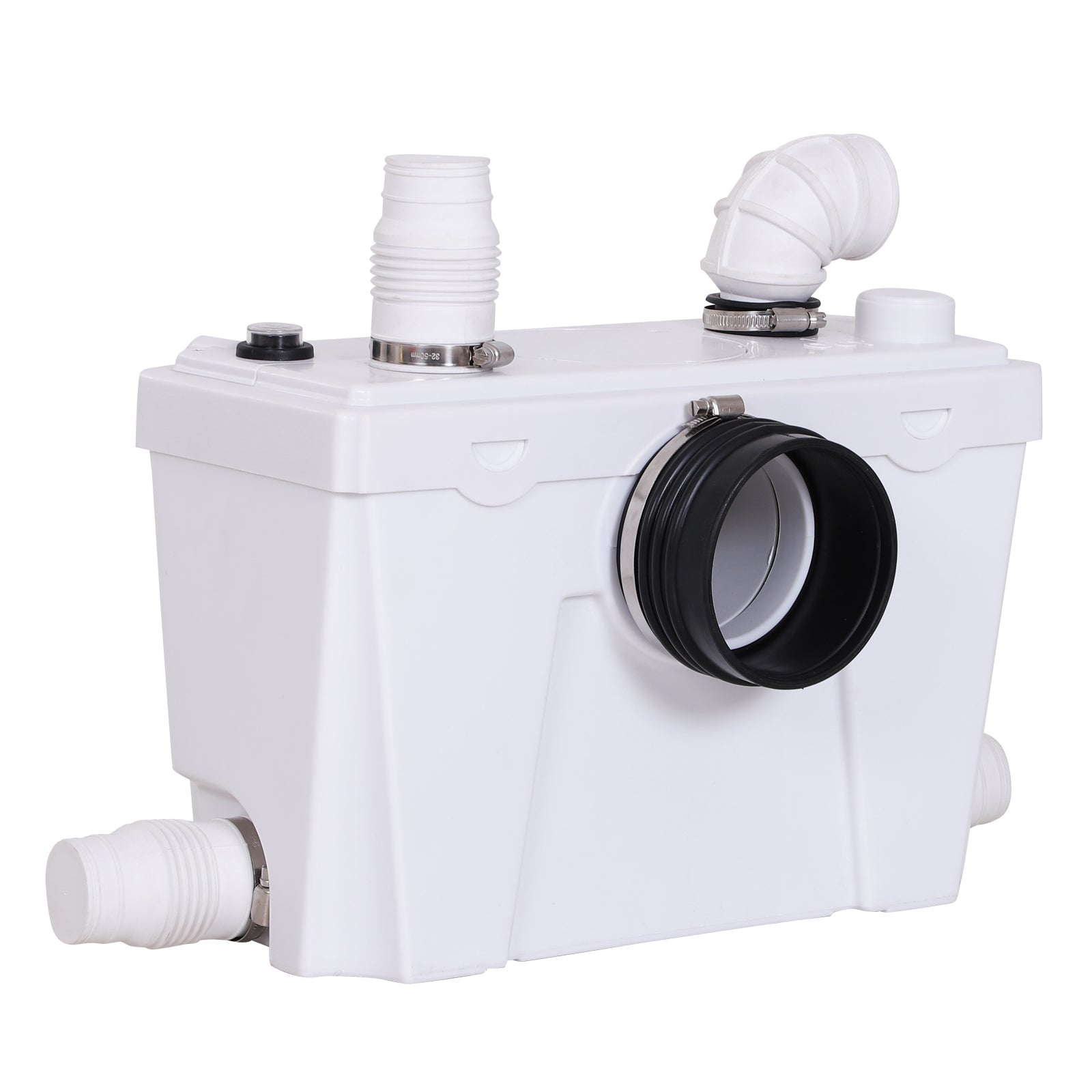 Homcom Bomba Triturador Sanitario De 500w 4 Entradas Para Baño 40x18,5x28 Cm_0