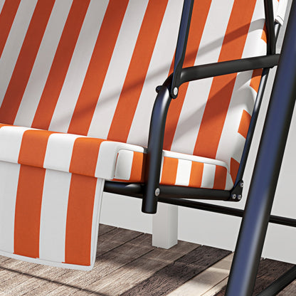 Outsunny Columpio De Jardín De 3 Plazas Techo Ajustable 172x110x153 Cm Naranja_4