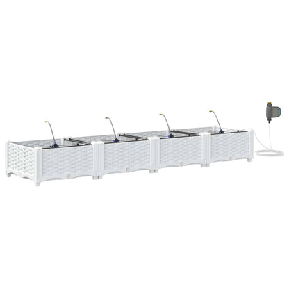 Vidaxl Jardineras Blanco 160 X 40 X 22 Cm Acero_0