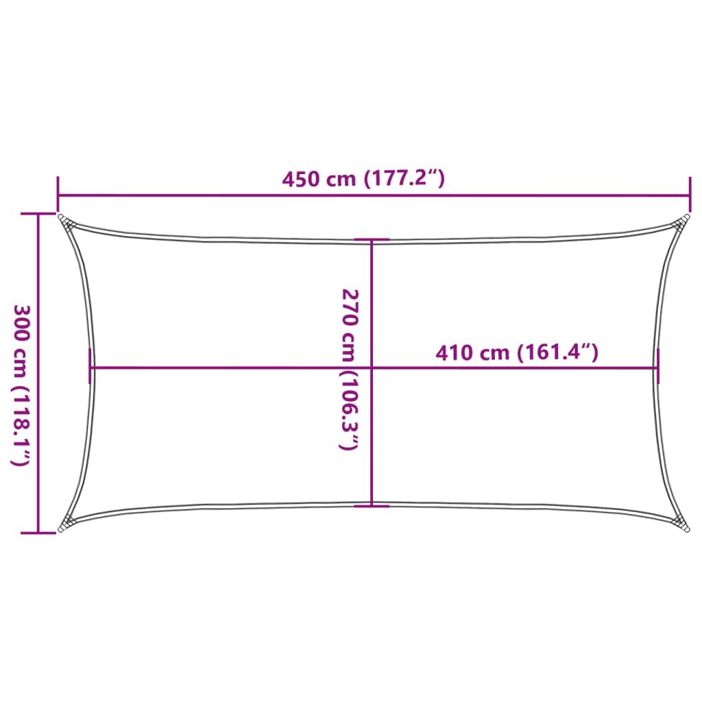 Vidaxl Toldo De Vela Rectangular Hdpe Gris Claro 160 G/m² 3x4,5 M_2