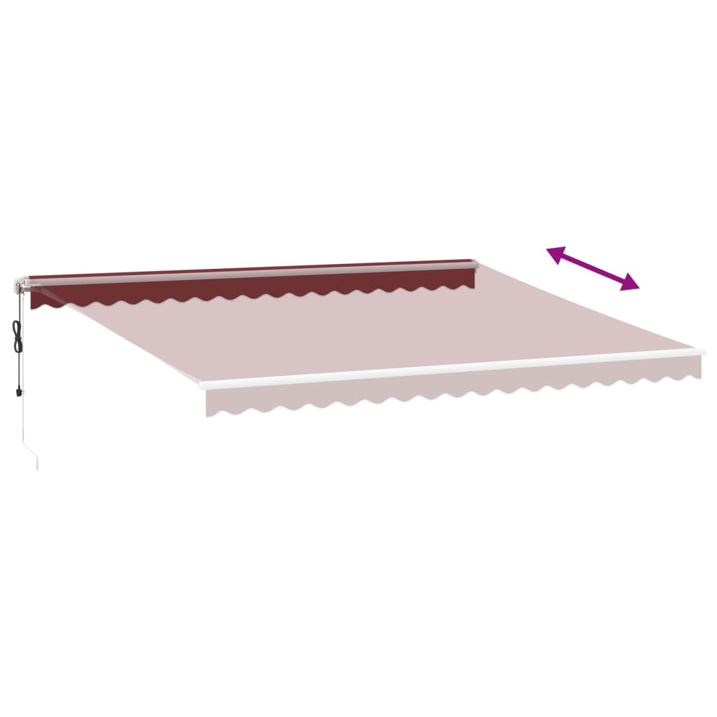Toldo Retráctil Automático Con Luces Led Burdeos 450x350 Cm_5