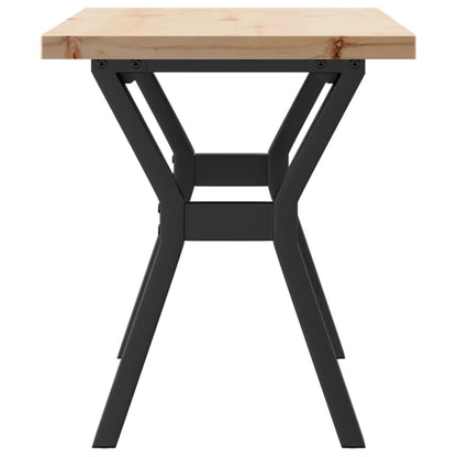 Mesa De Centro Marco Y Madera Maciza Pino Y Acero 90x40x45,5 Cm_3