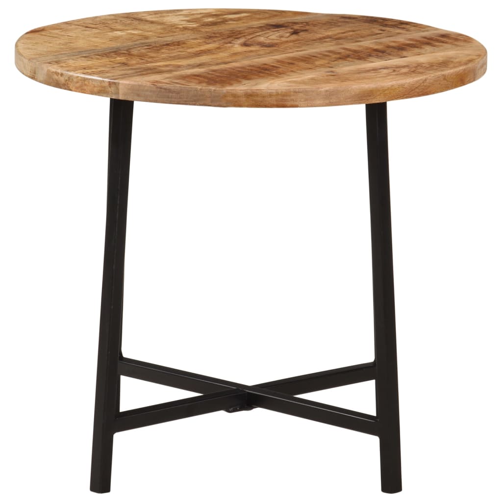Mesa De Centro Hierro Y Madera Maciza De Mango 45x45x40 Cm_0
