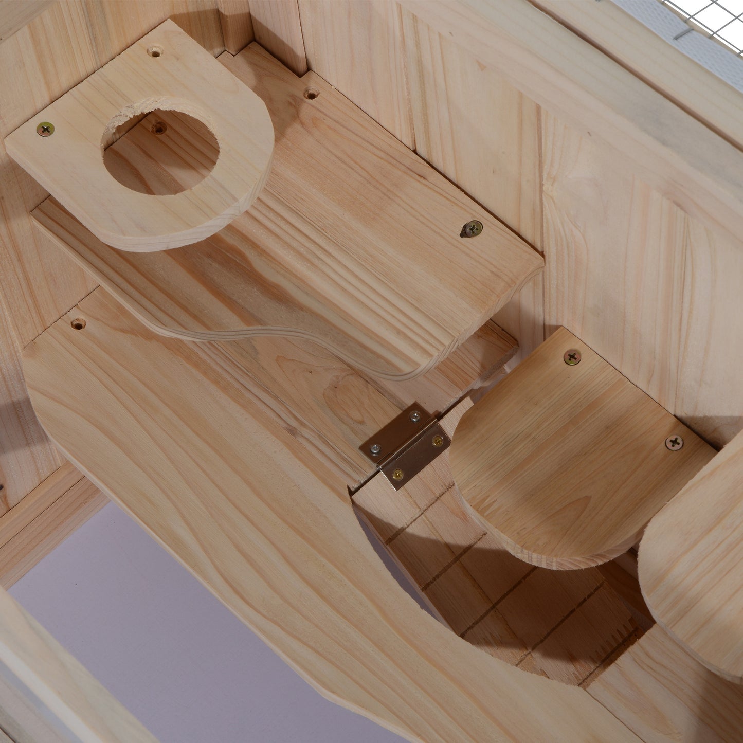 Pawhut Jaula Madera Para Hámster Ratoncillos Casa Para Roedores Pequeños De 2_3