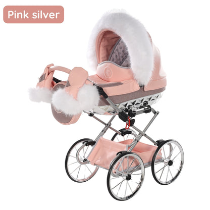 Carro De Muñecas Hand Craft Glitter Satin Classic Pink / Silver