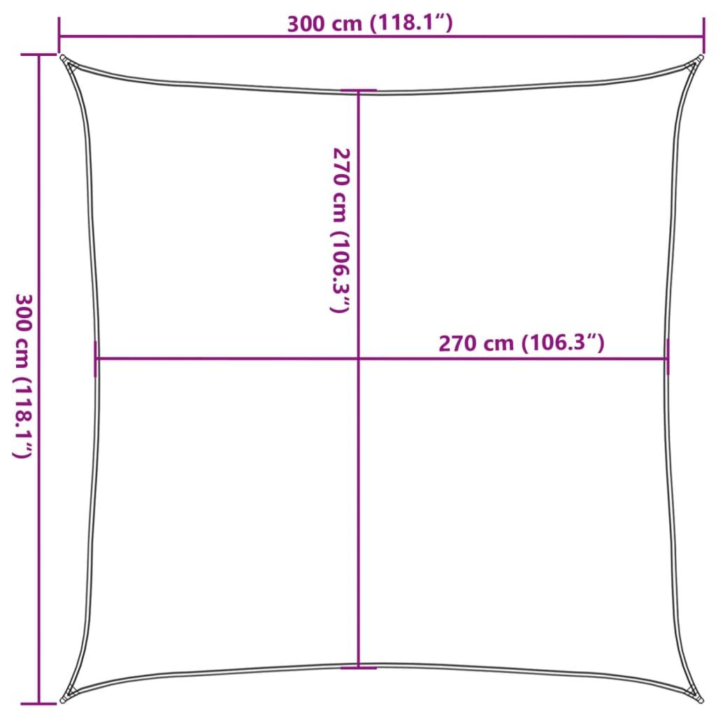 Vidaxl Toldo De Vela Rojo Hdpe 160 G/m² 3x3 M_2