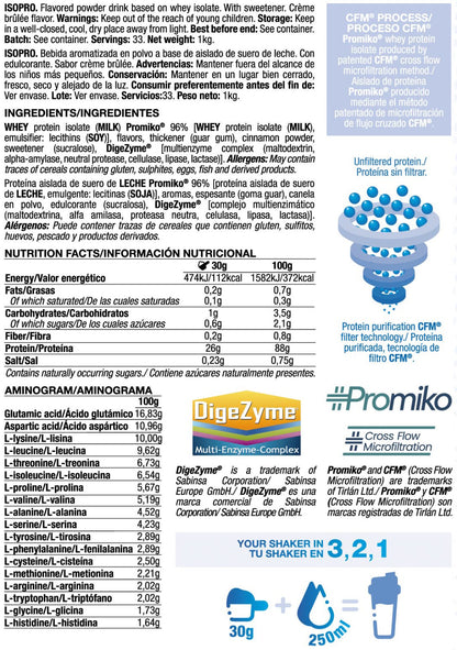 Isopro Cfm - 1kg - Crema Quemada - Proteína De Aislado De Suero Isolate - Quamtrax_5