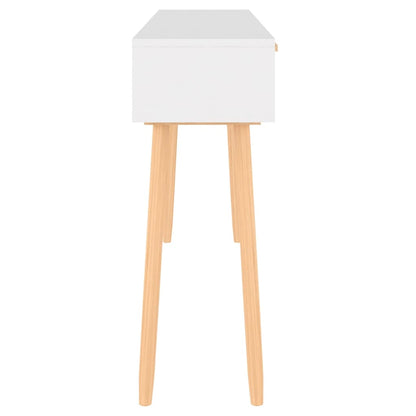 Mesa Consola Madera Pino Maciza Ratán Natural 105x30x75 Cm_2