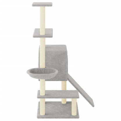 Vidaxl Rascador Para Gatos Con Postes De Sisal Gris Claro 130,5 Cm_3