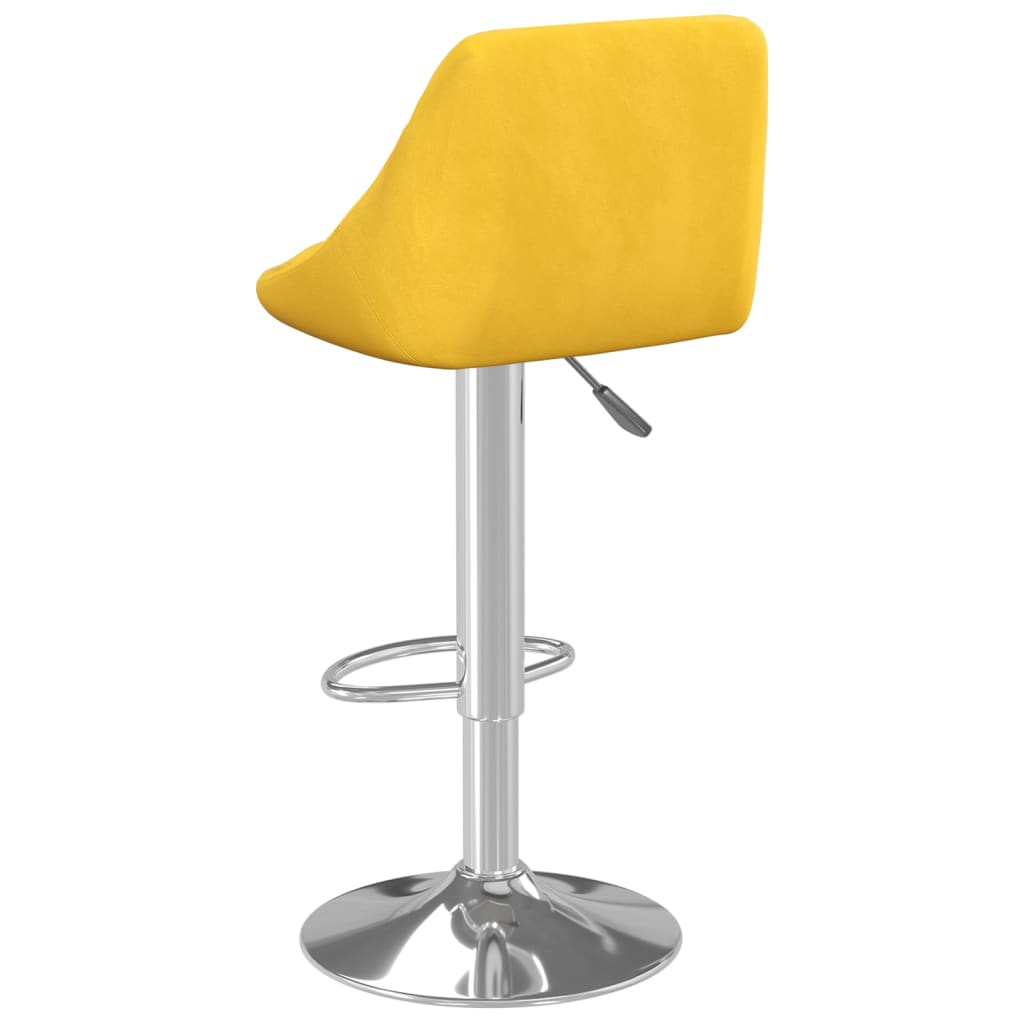Taburete De Bar De Terciopelo Amarillo Mostaza_3